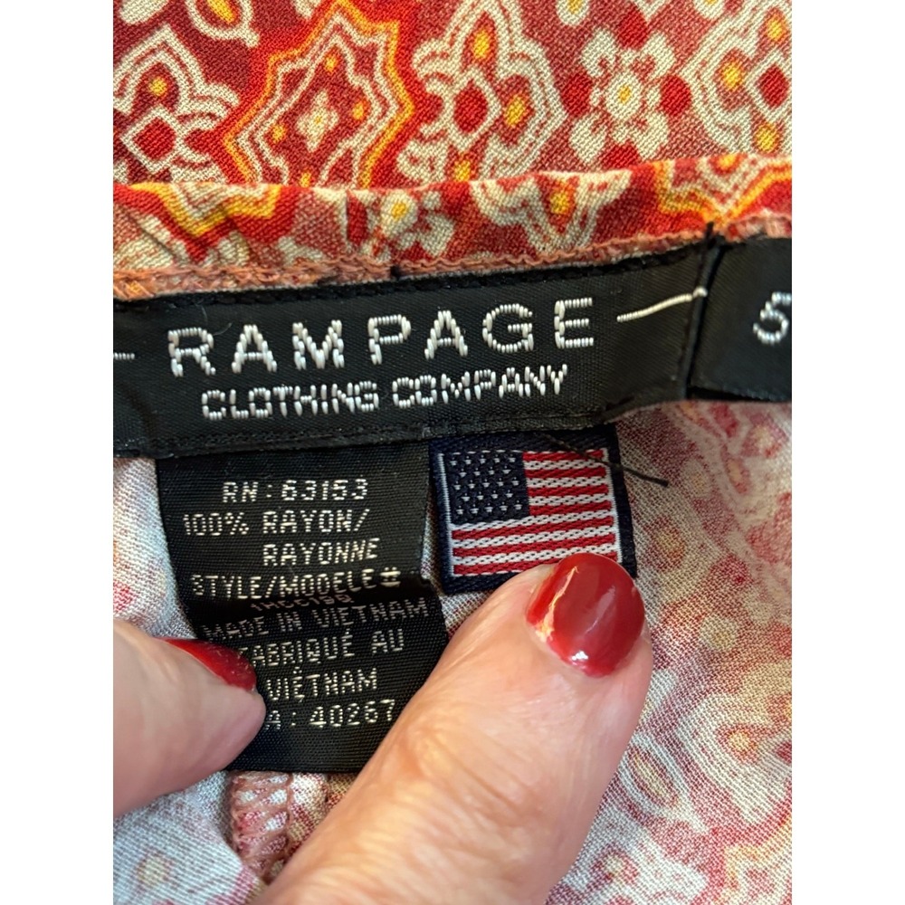 Rampage Geometric Medallion Print Ruffle Slip Dress Midi Small, grunge, indie - Picture 6 of 6